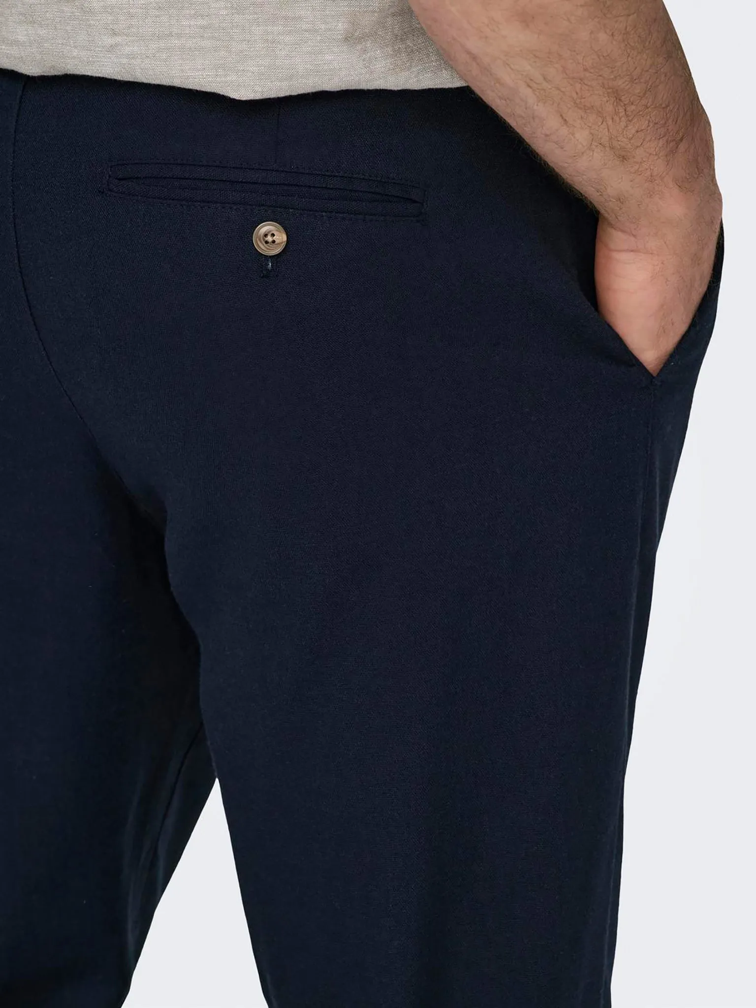 Ανδρικό παντελόνι ONSLEO CROP LINEN MIX 0048 PANT 22025785 | 22025785