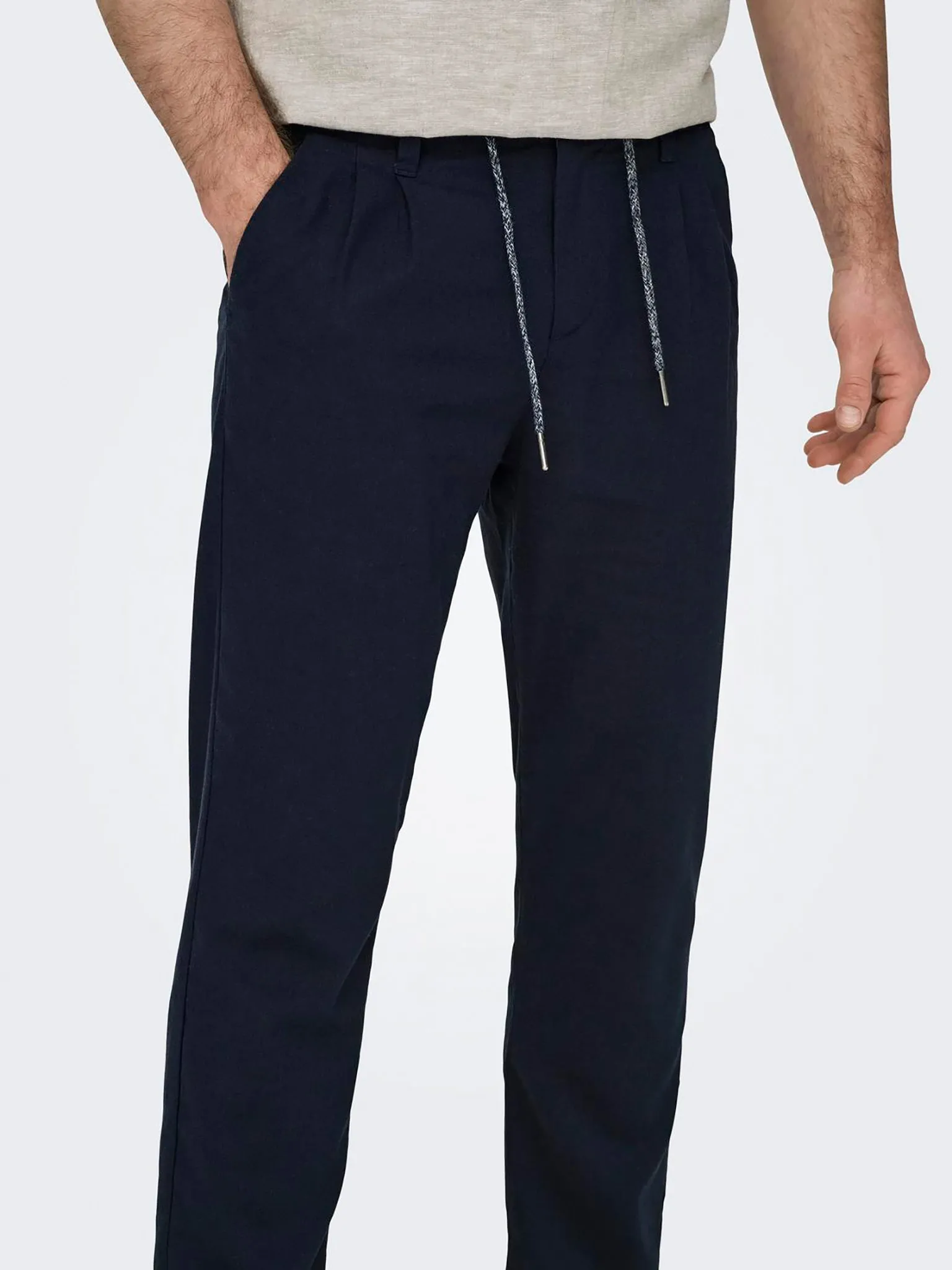 Ανδρικό παντελόνι ONSLEO CROP LINEN MIX 0048 PANT 22025785 | 22025785