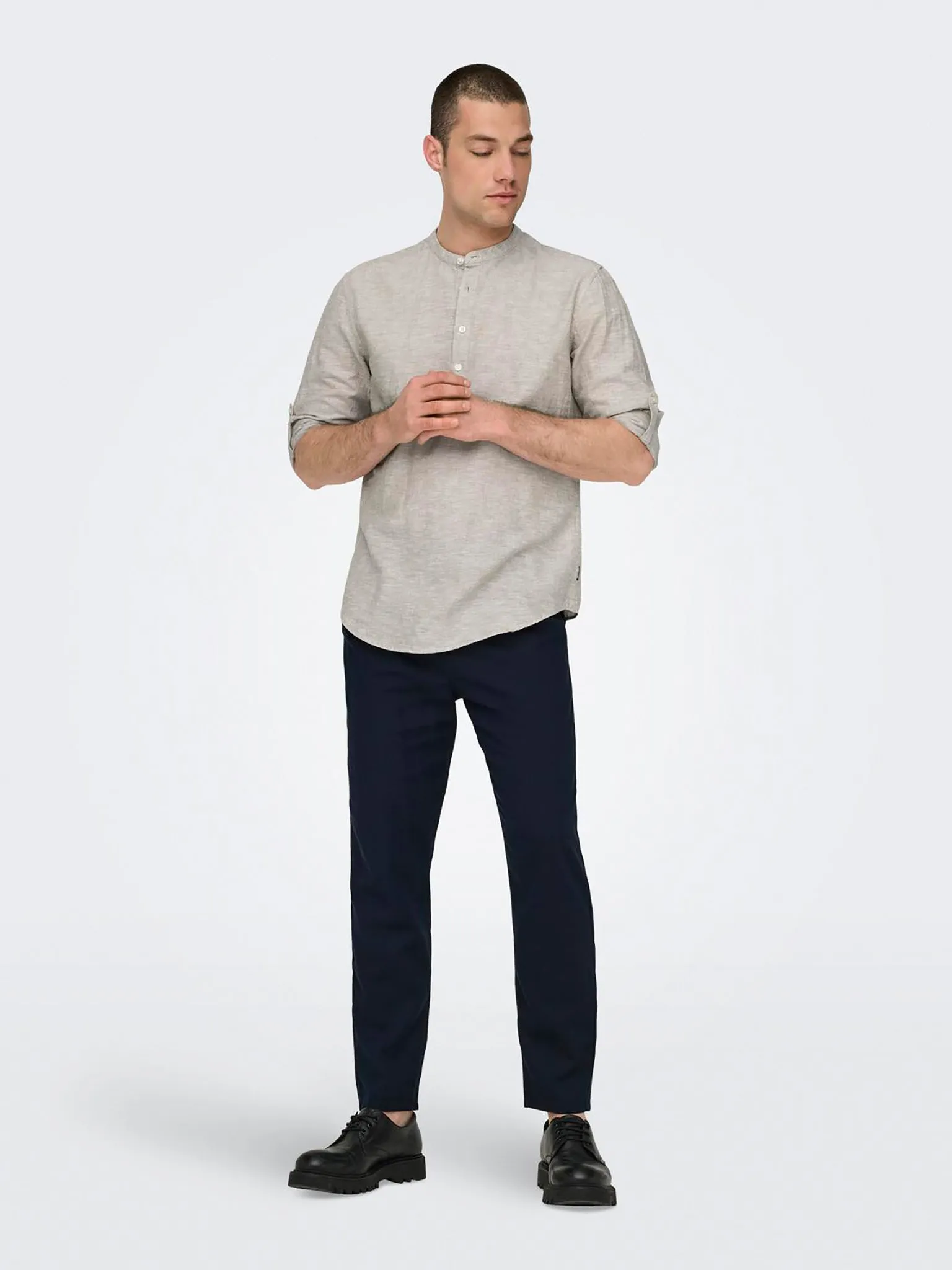 Ανδρικό παντελόνι ONSLEO CROP LINEN MIX 0048 PANT 22025785 | 22025785
