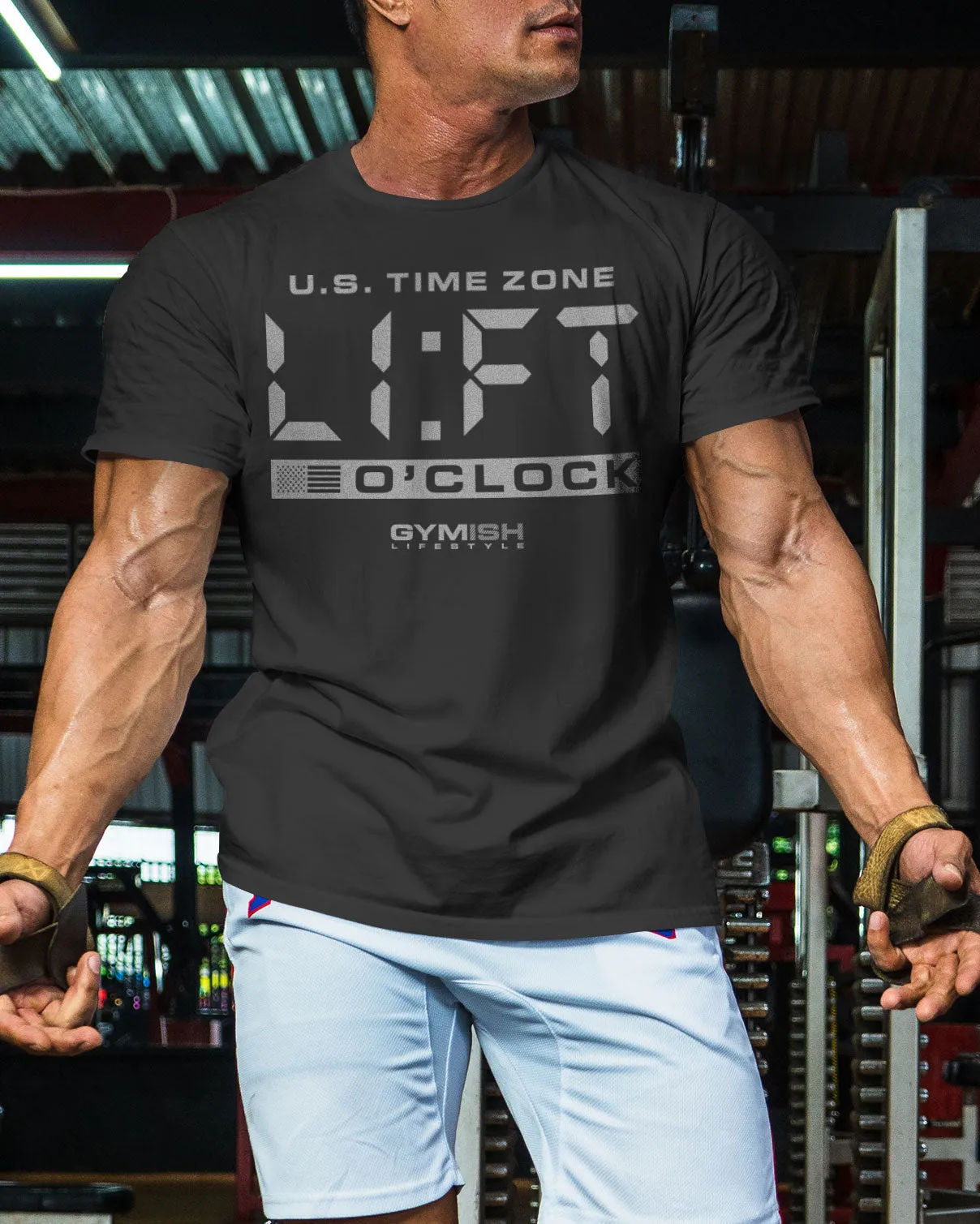 089. Lift O'Clock Funny Motivational Workout T-Shirt for Men