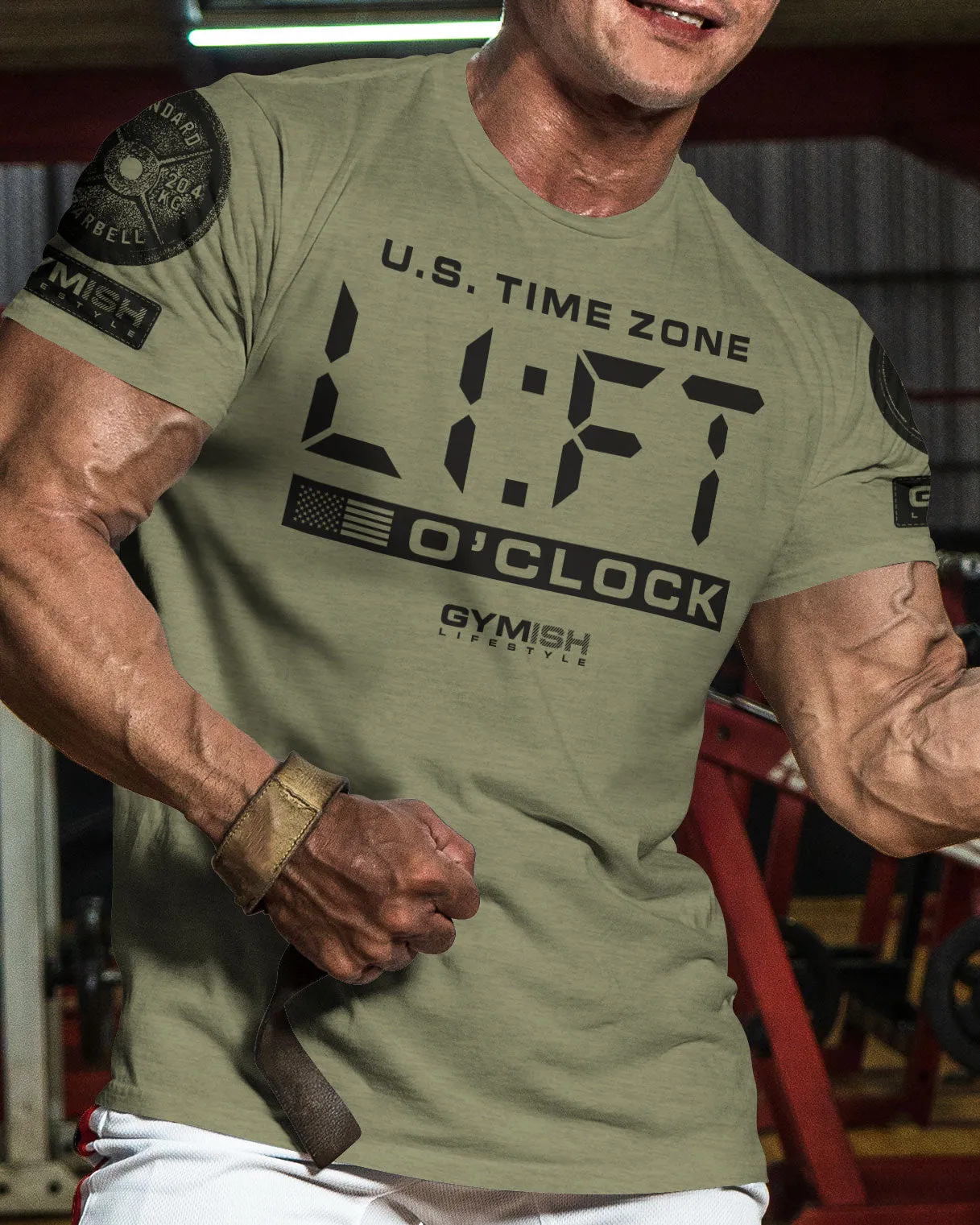089. Lift O'Clock Funny Motivational Workout T-Shirt for Men