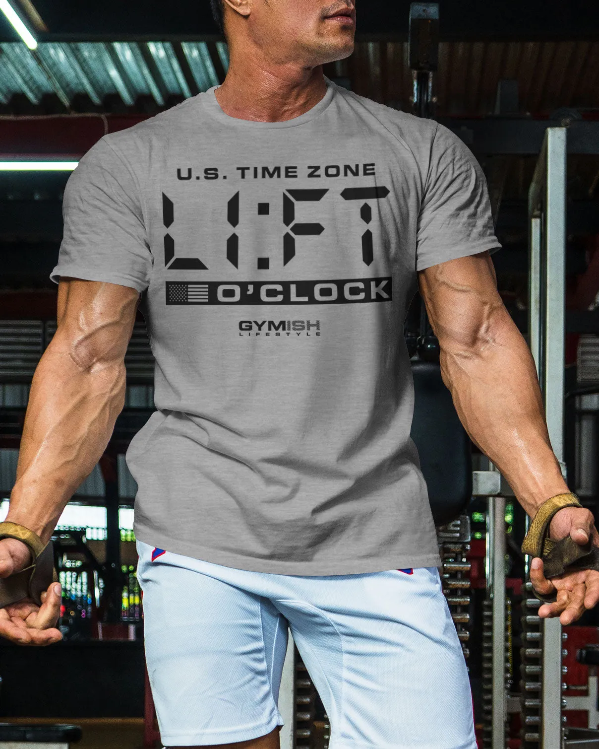 089. Lift O'Clock Funny Motivational Workout T-Shirt for Men
