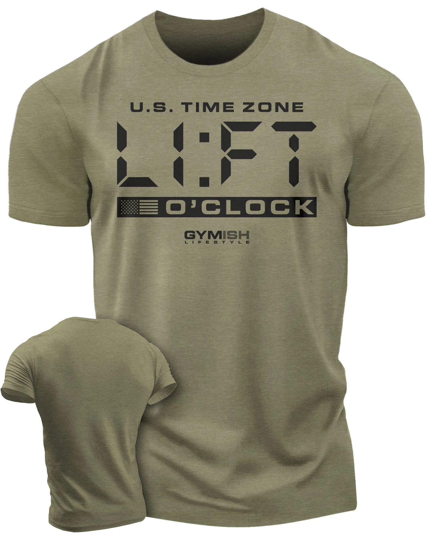 089. Lift O'Clock Funny Motivational Workout T-Shirt for Men