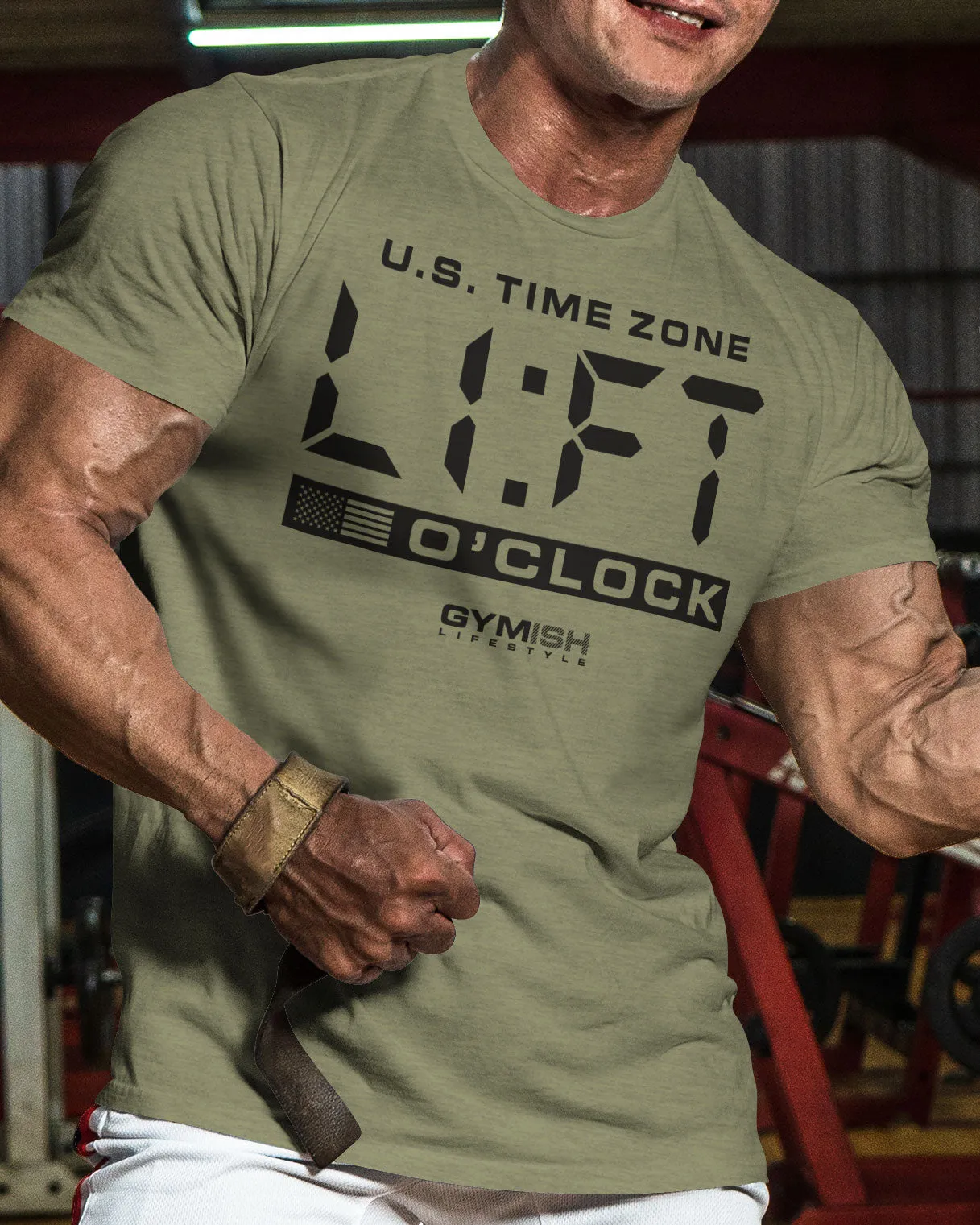 089. Lift O'Clock Funny Motivational Workout T-Shirt for Men