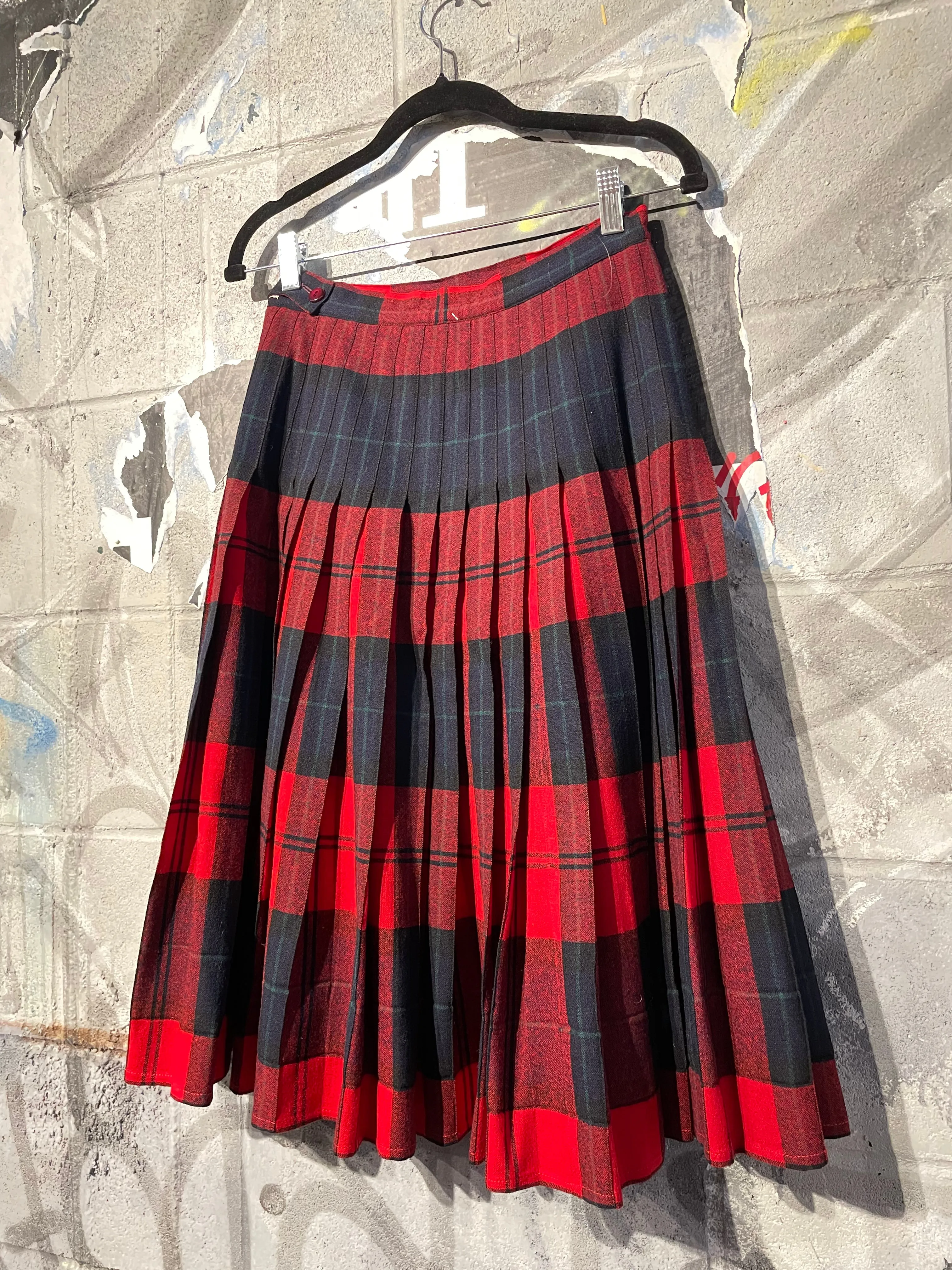 1980s Pendleton Reversible Pleated Skirt