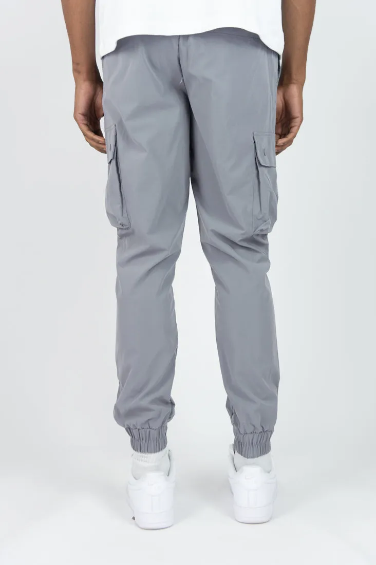 451R Solid Nylon Cargo Pants - Grey