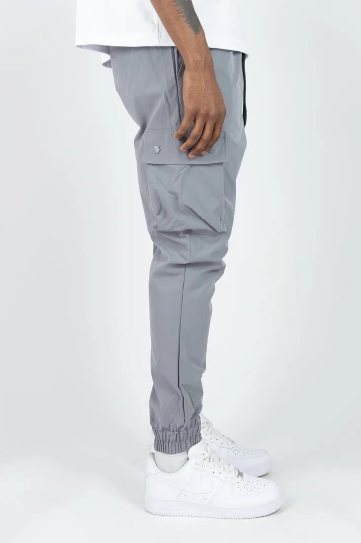 451R Solid Nylon Cargo Pants - Grey