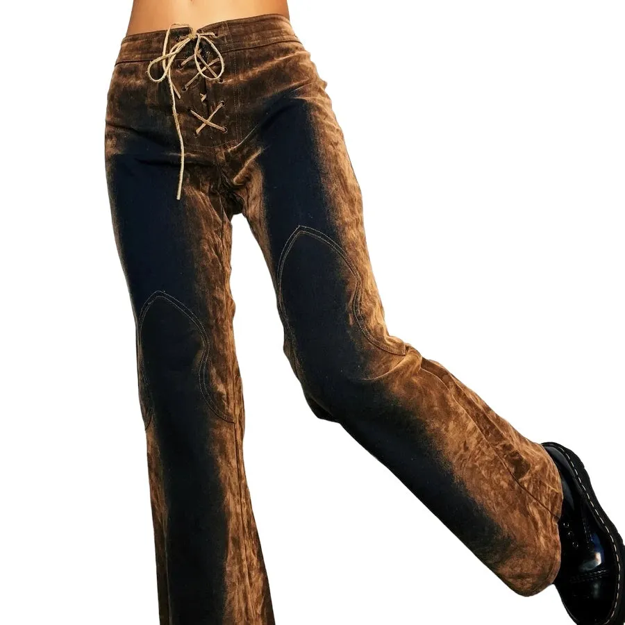 90s Velvet Burnout Flare Jeans (M)