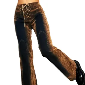 90s Velvet Burnout Flare Jeans (M)