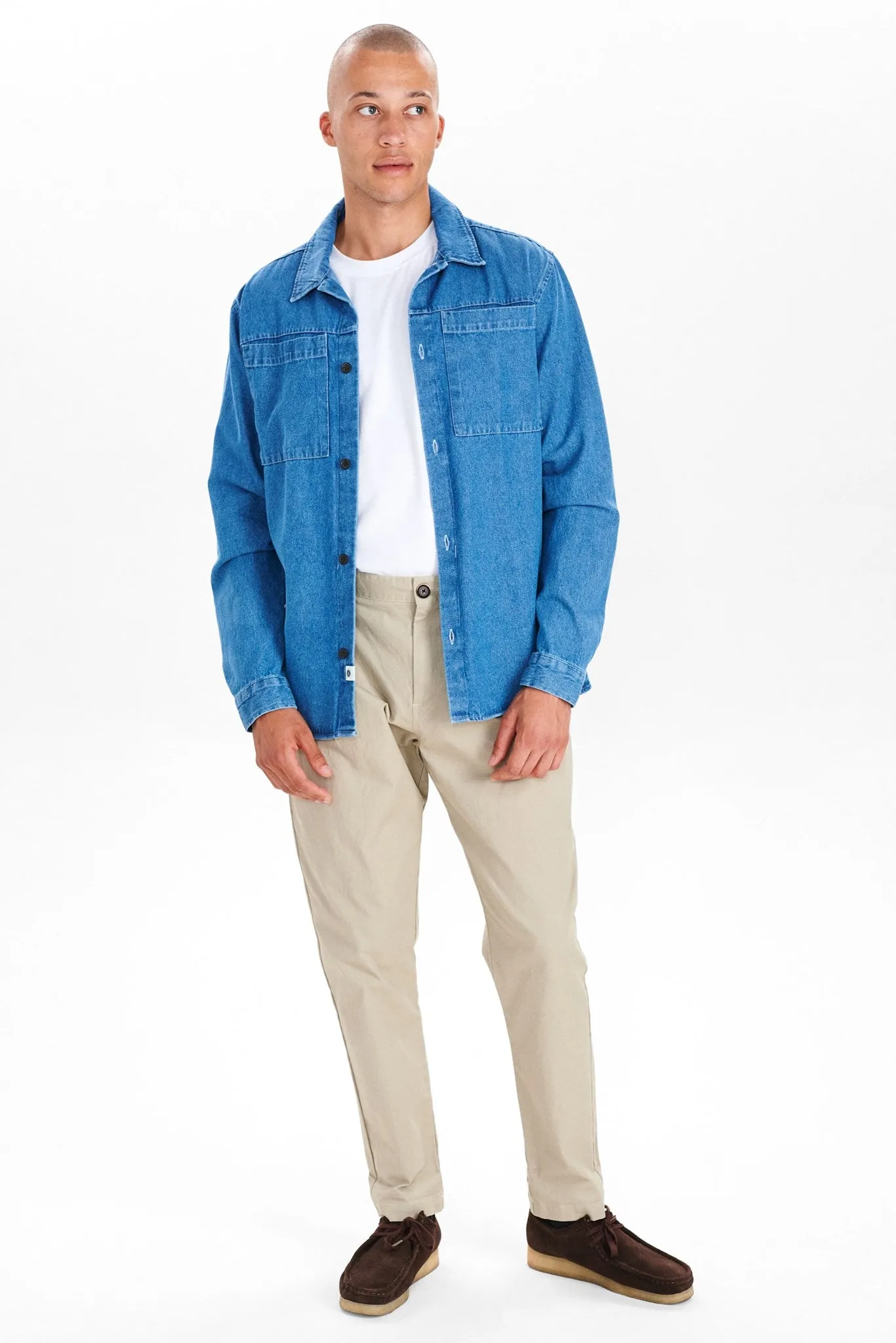 AKHERBERT DENIM OVERSHIRT - Medium Blue Denim
