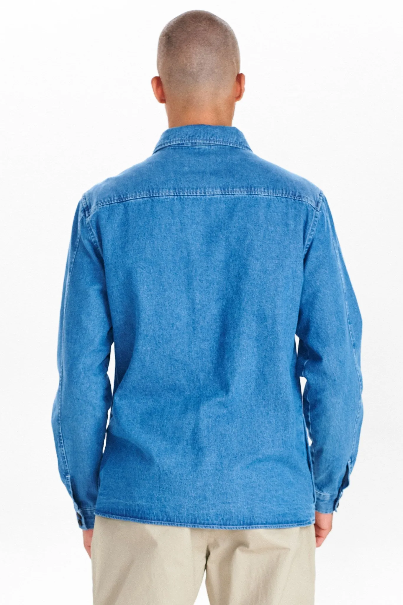 AKHERBERT DENIM OVERSHIRT - Medium Blue Denim