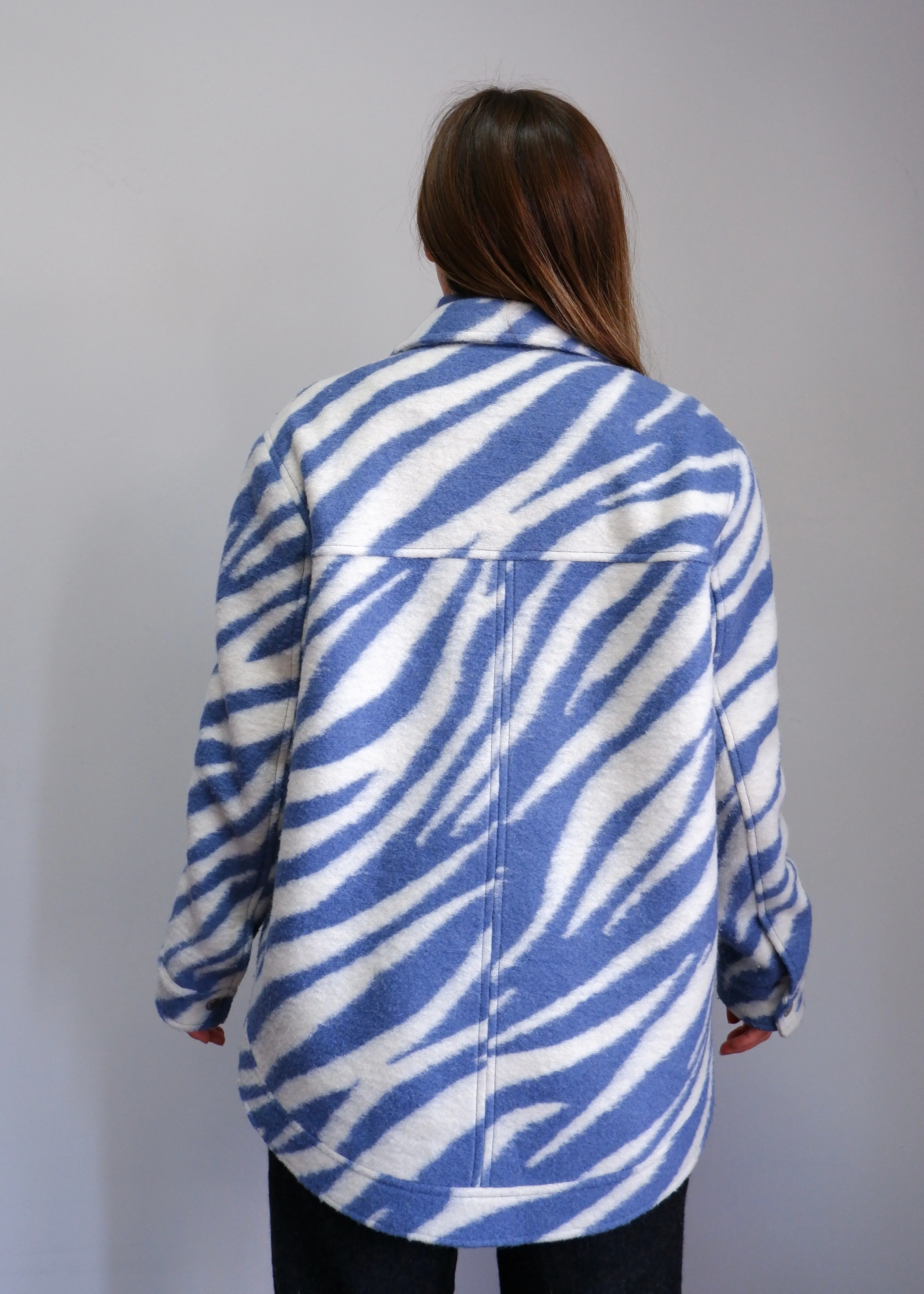 All Saints Faye Zebra Print Wool-Blend Coat - S/M