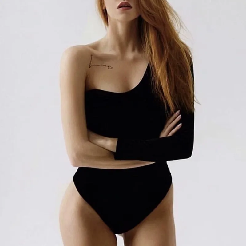Asymmetrical One Shoulder Bodysuit