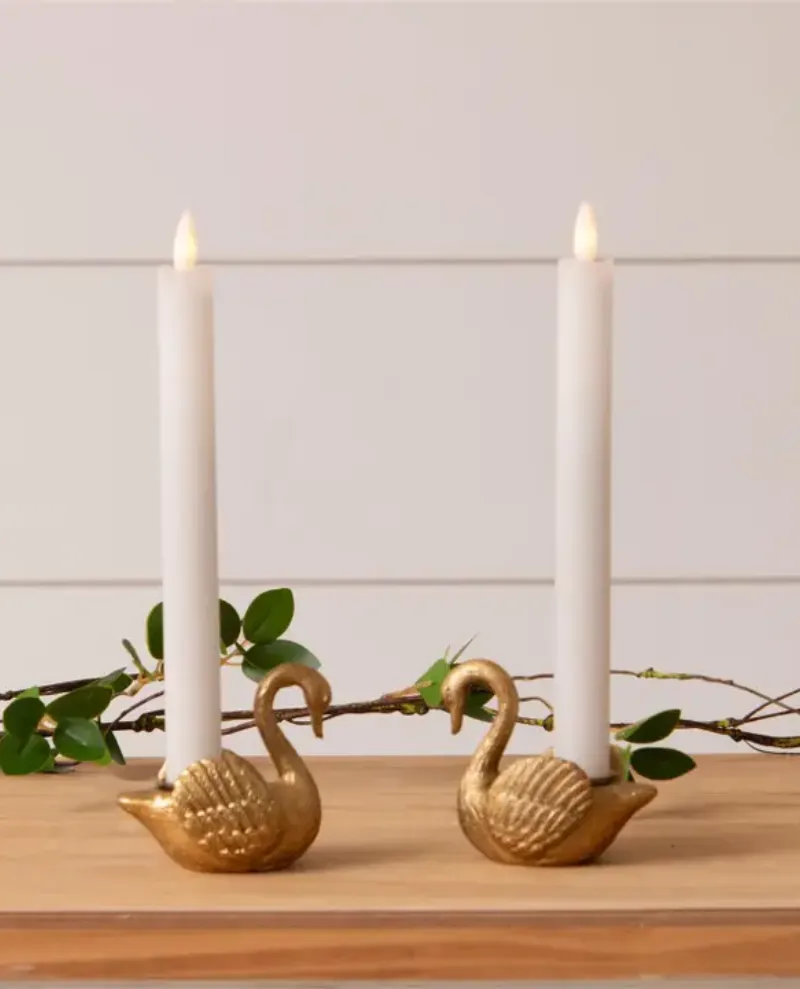 Audrey's Swan Candle Holder Pair