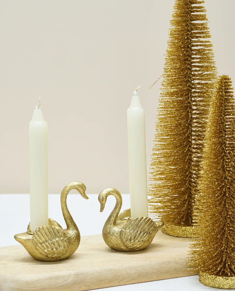 Audrey's Swan Candle Holder Pair