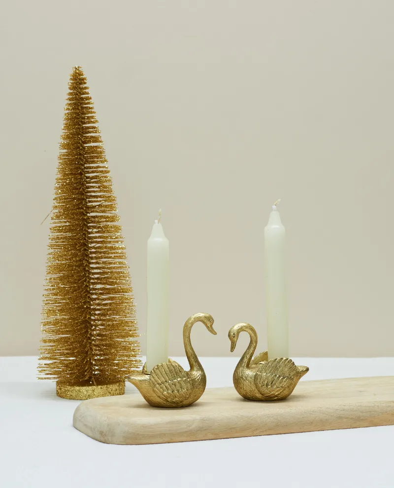 Audrey's Swan Candle Holder Pair