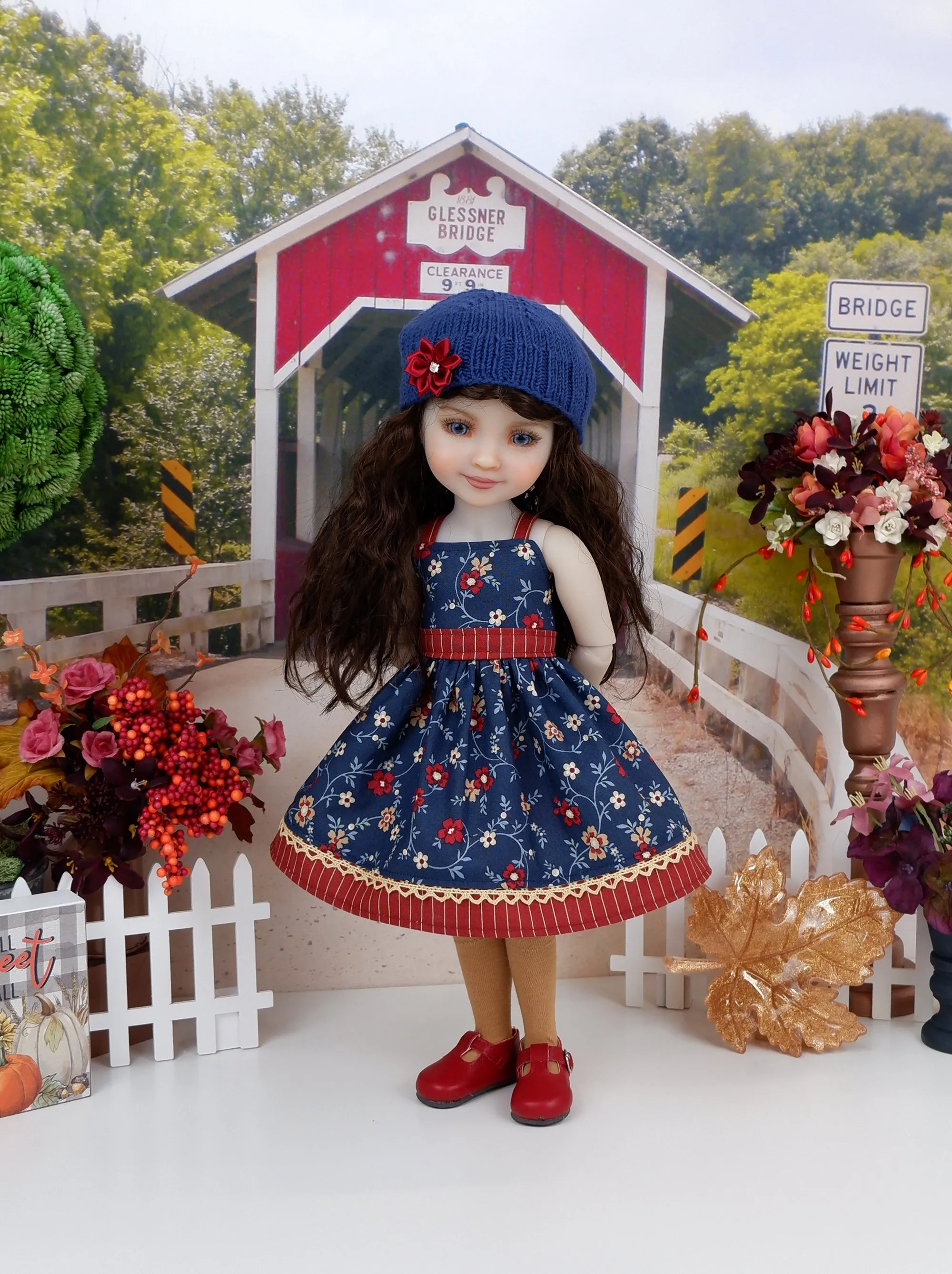 Autumn Bliss - dress and sweater set with shoes for Ruby Red Fashion Friends doll
