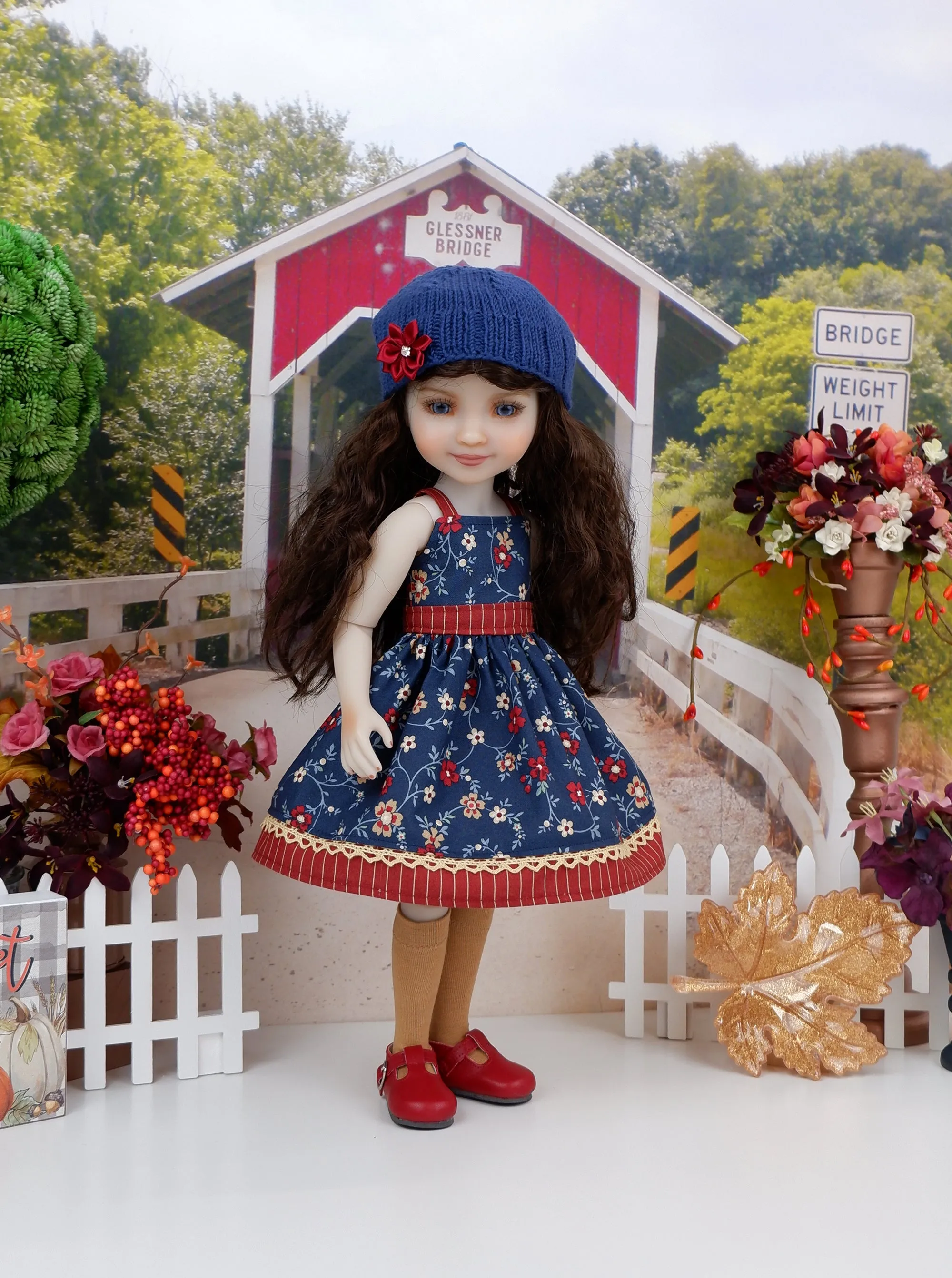 Autumn Bliss - dress and sweater set with shoes for Ruby Red Fashion Friends doll