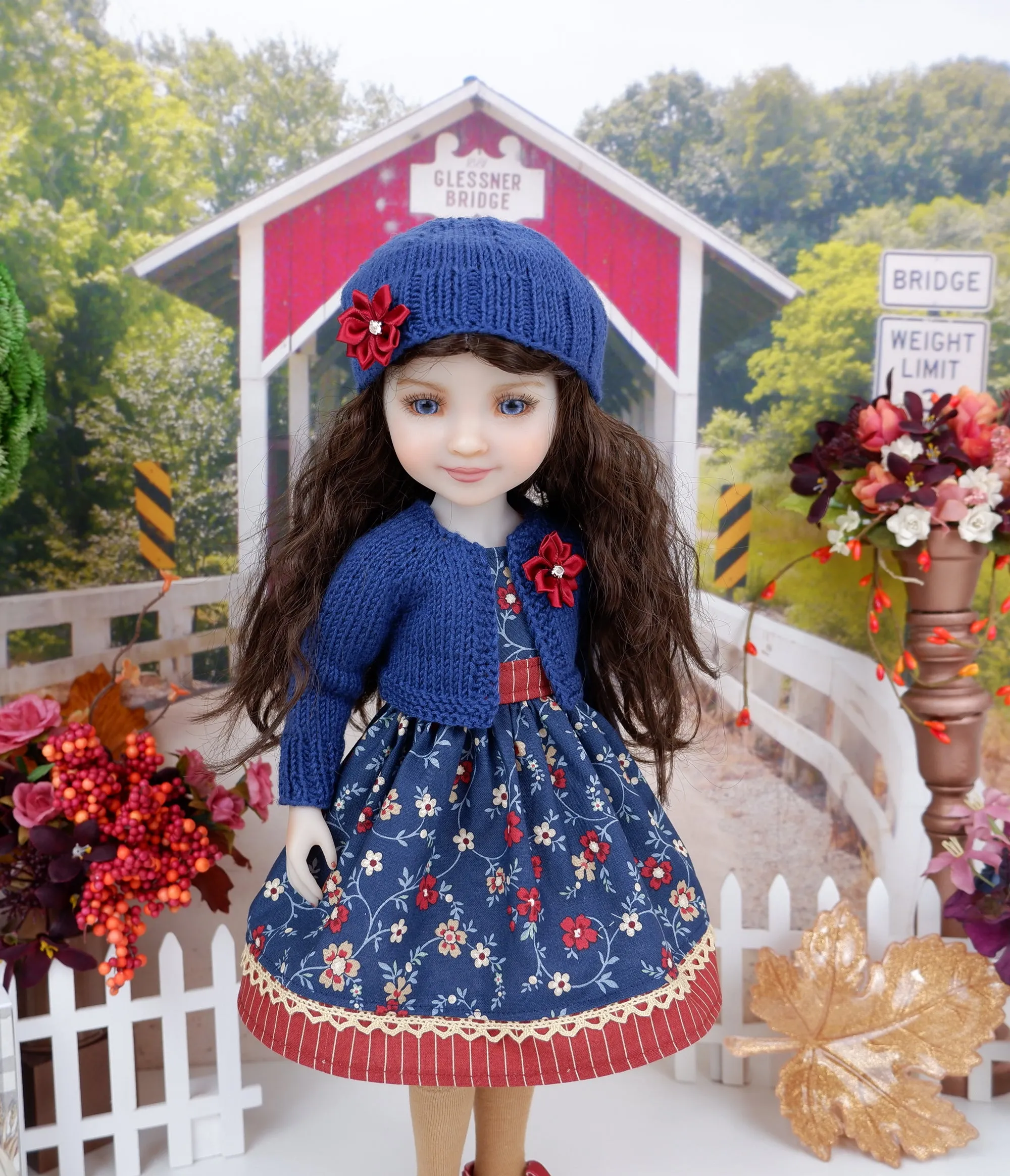 Autumn Bliss - dress and sweater set with shoes for Ruby Red Fashion Friends doll