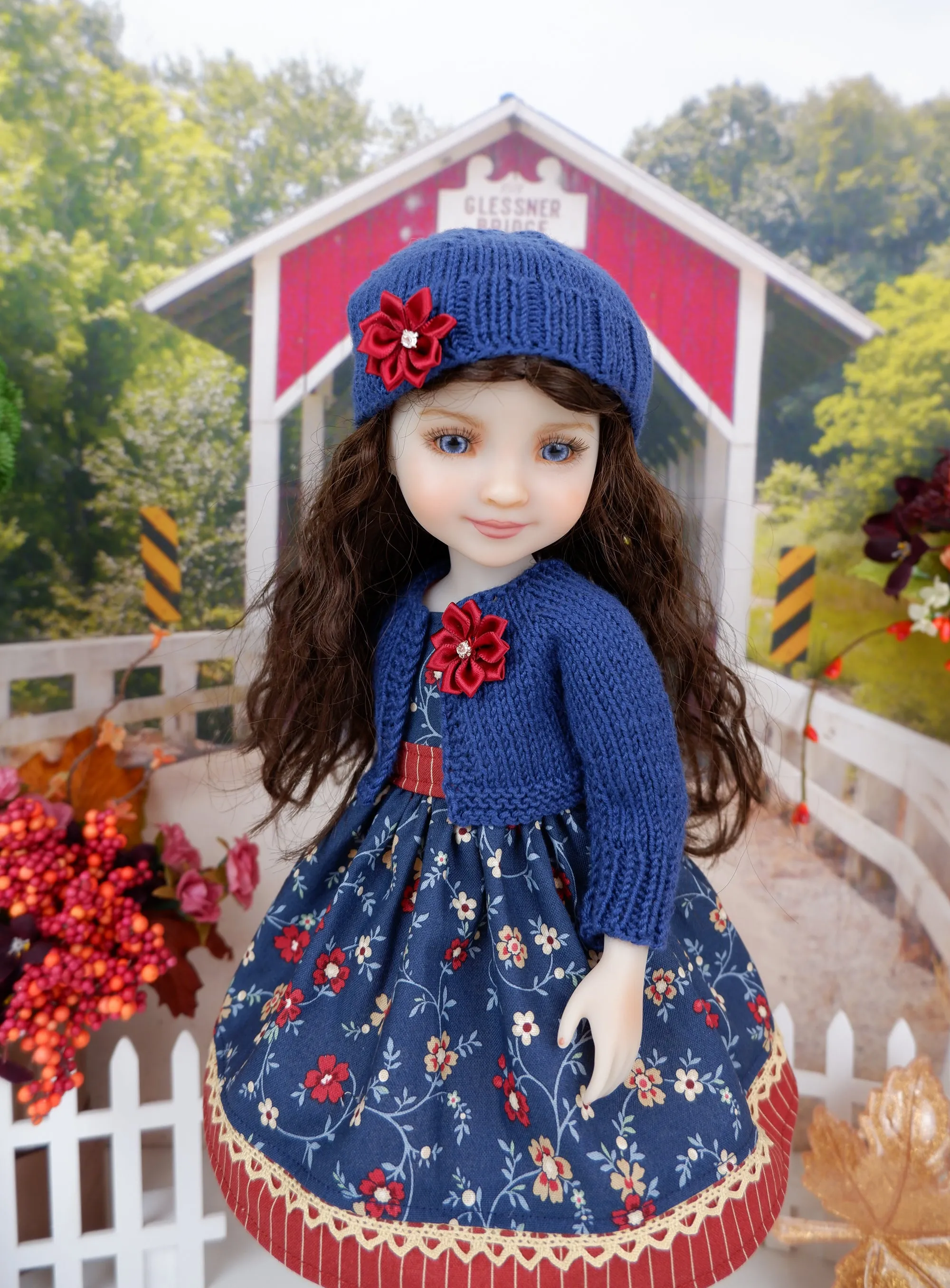 Autumn Bliss - dress and sweater set with shoes for Ruby Red Fashion Friends doll