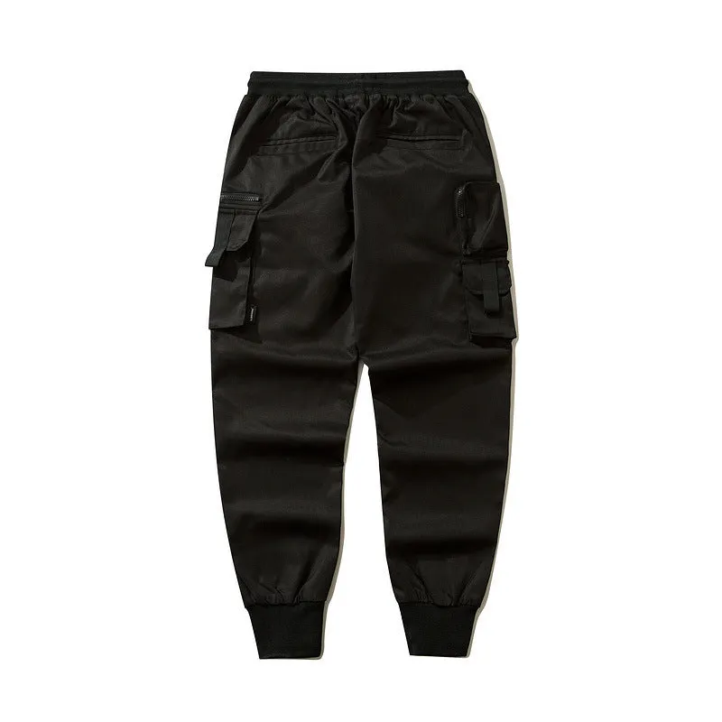 Autumn Dark Overalls Men's Loose Multi-pocket Ankle-tied Trousers