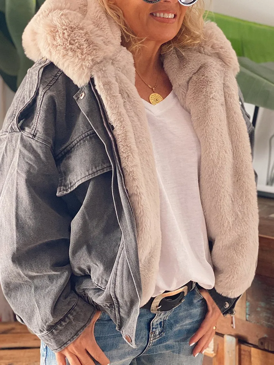 Autumn Winter Fashion Hooded Denim Jacket