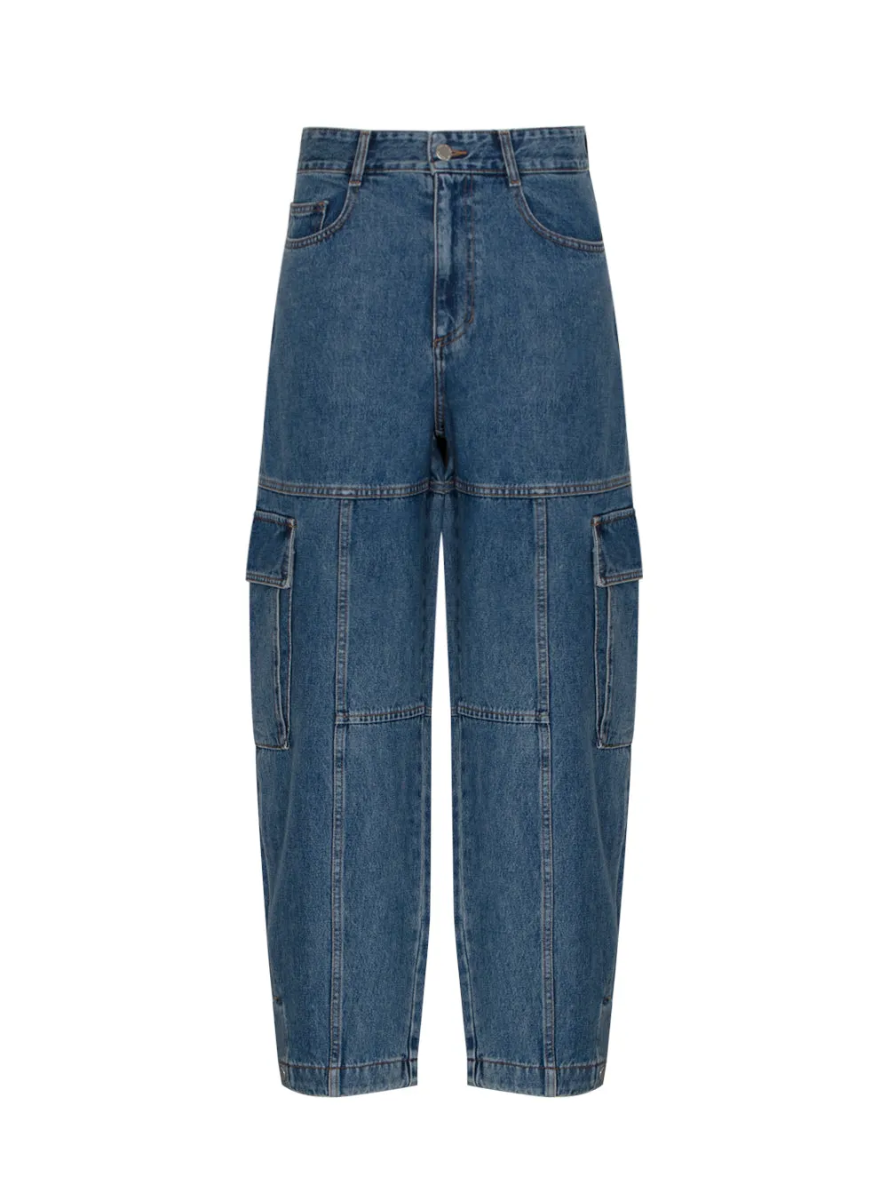 Balloon Denim Cargo Pants (Blue)