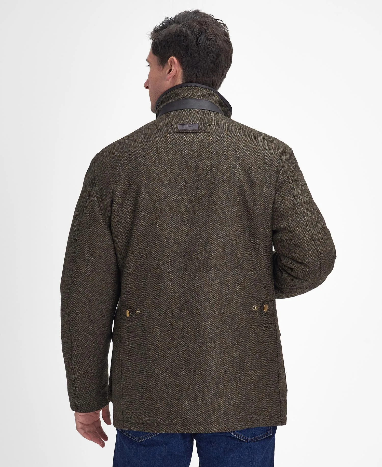 Barbour Hereford Tweed Wool Jacket - Olive