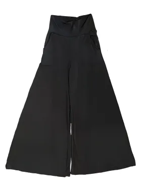 Black High Waist Wide Leg Comfy Pants