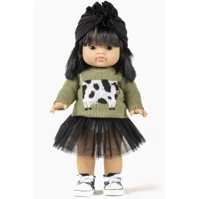 Black Tutu   Cow Knit Set