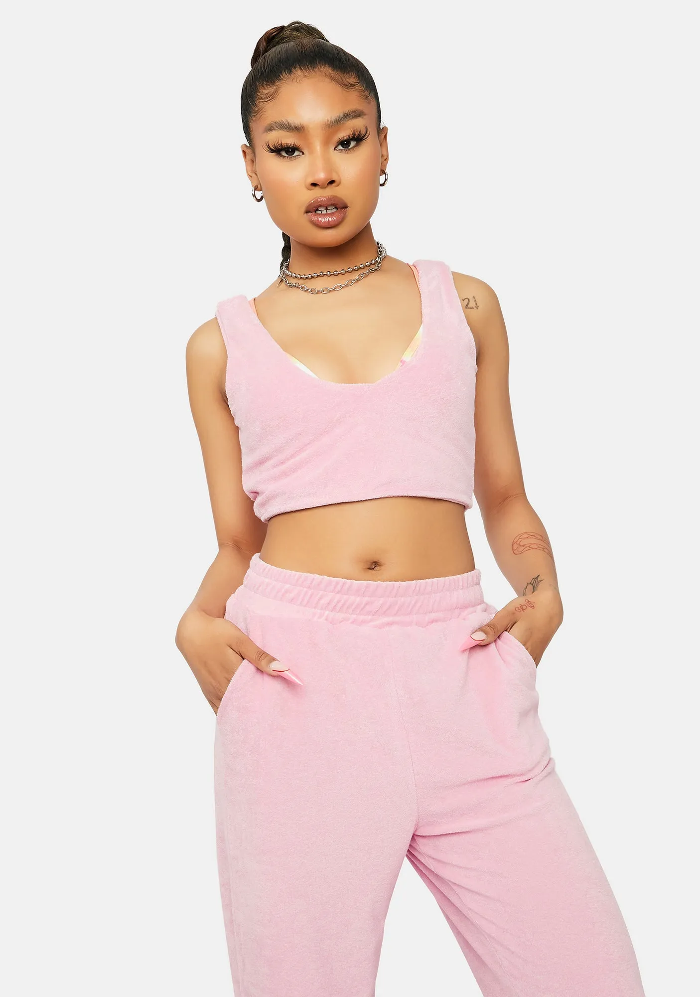 Blush Downtime Bliss Terry Tank Joggers Set