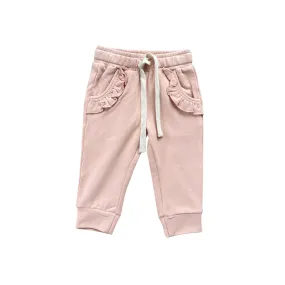 Blush Pink Ruffle Pocket Joggers