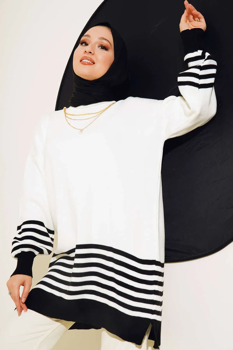 BNG Women Striped Knit Tunic Black - Clermont