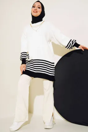 BNG Women Striped Knit Tunic Black - Clermont