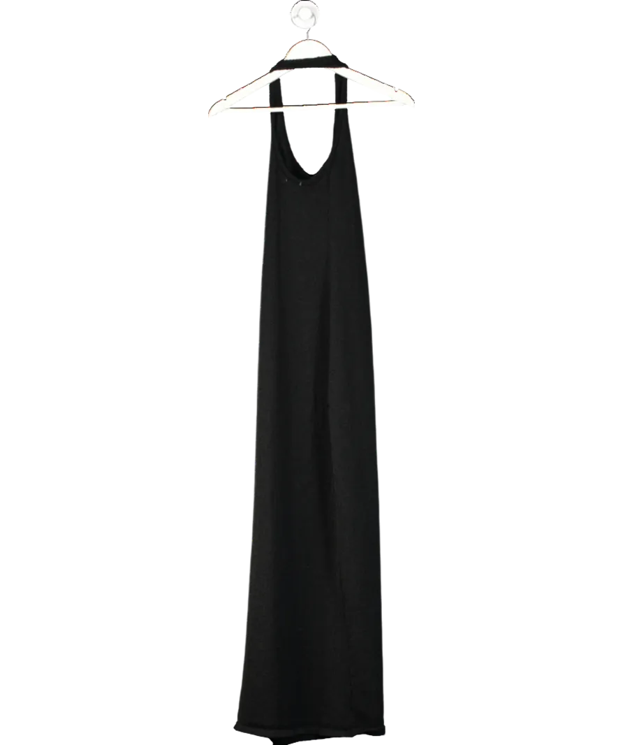 BOA Black Crochet Knit Asymmetric Dress UK XS