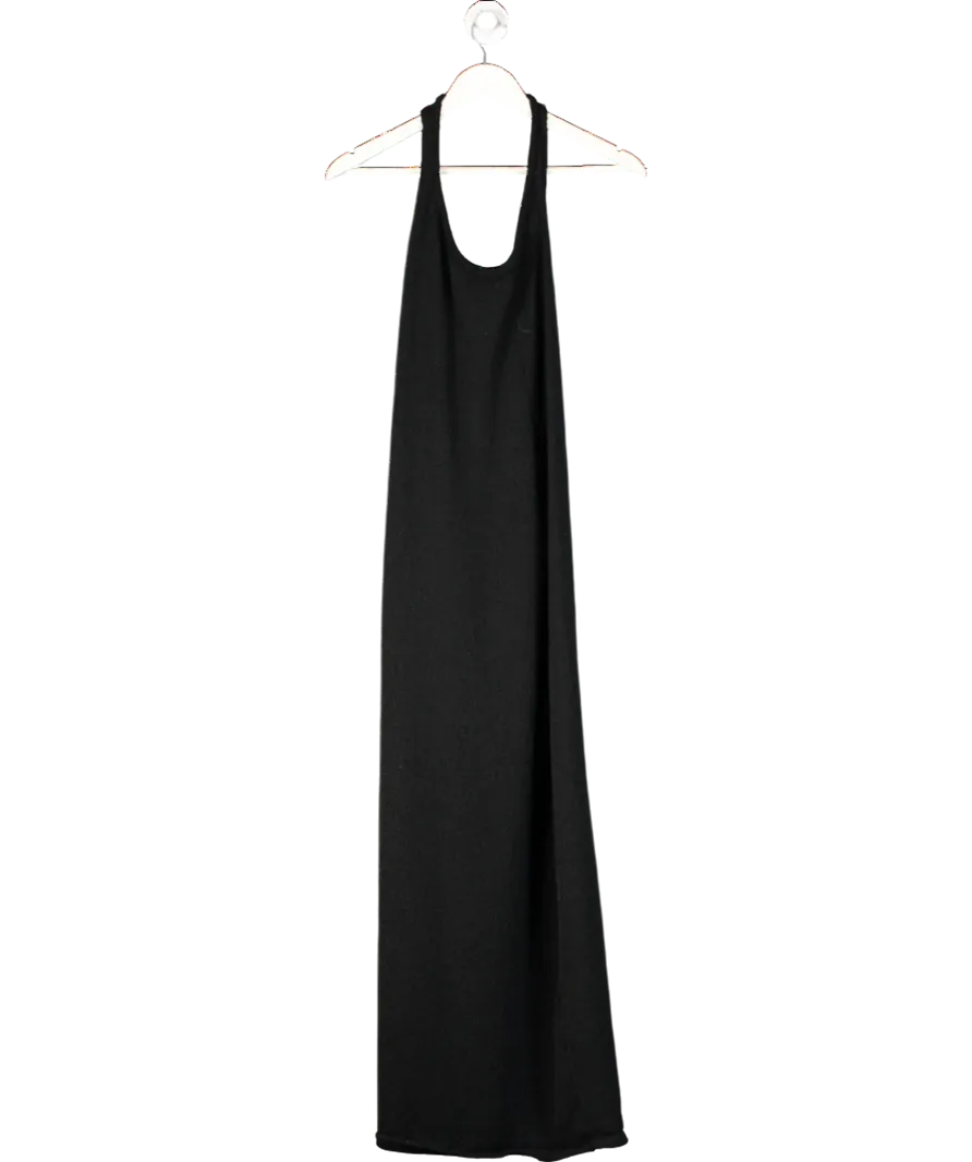 BOA Black Crochet Knit Asymmetric Dress UK XS