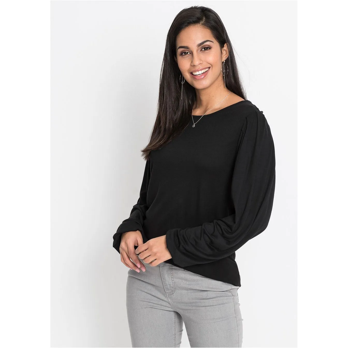 Bodyflirt Black Puff Sleeves Tunic