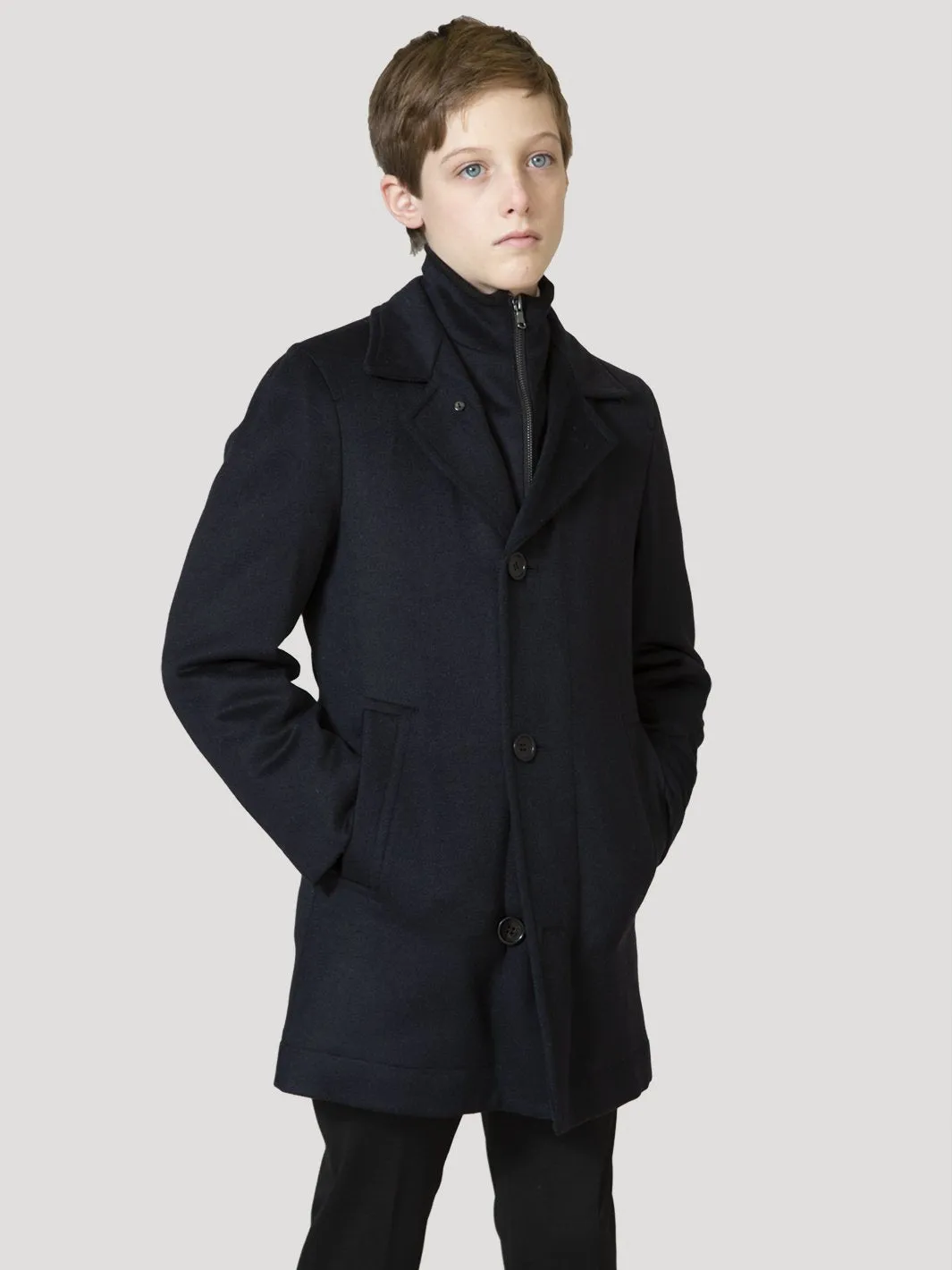 Boy's Orlando Wool Three Quarter Coat