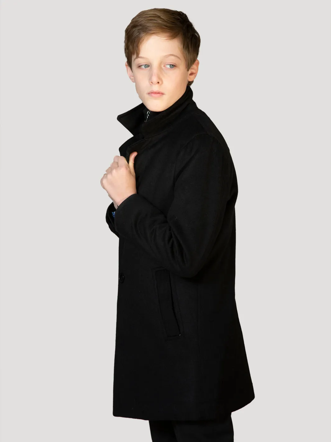 Boy's Orlando Wool Three Quarter Coat