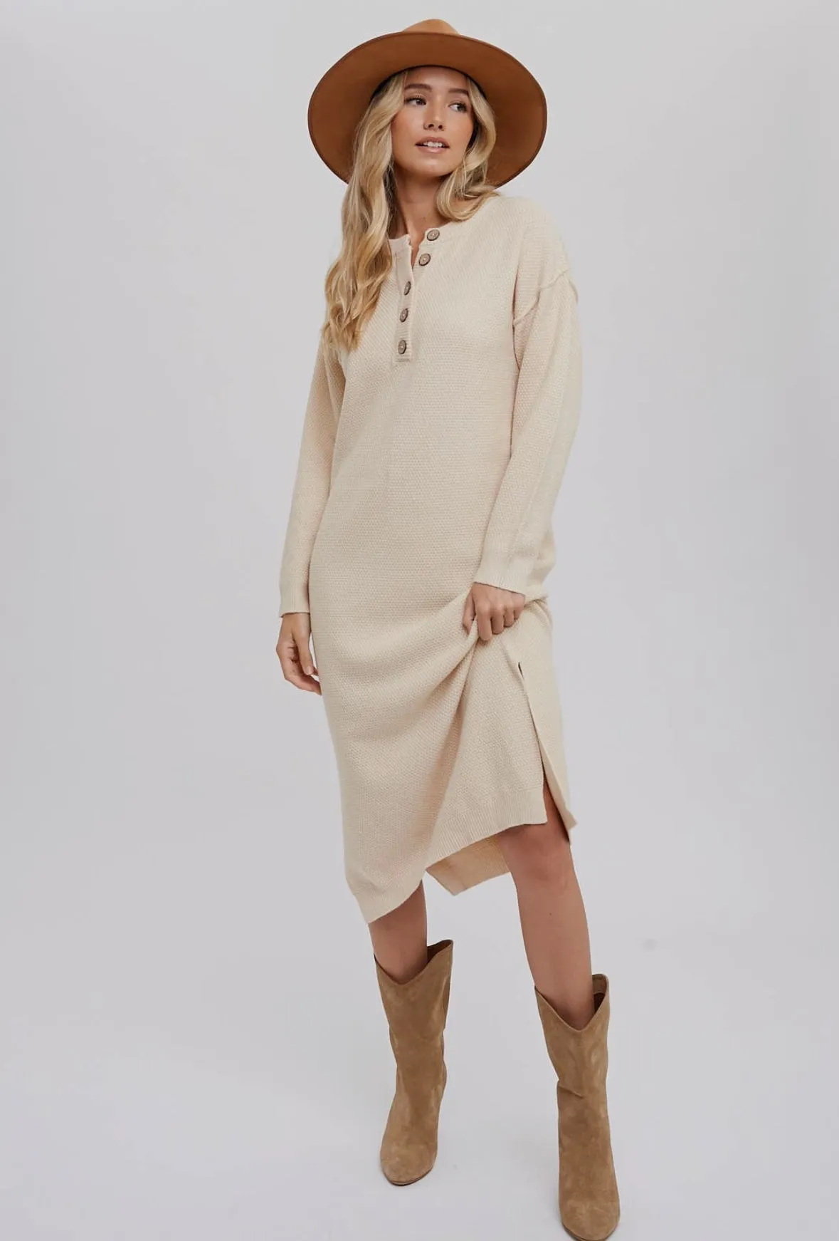 Button front mindi dress