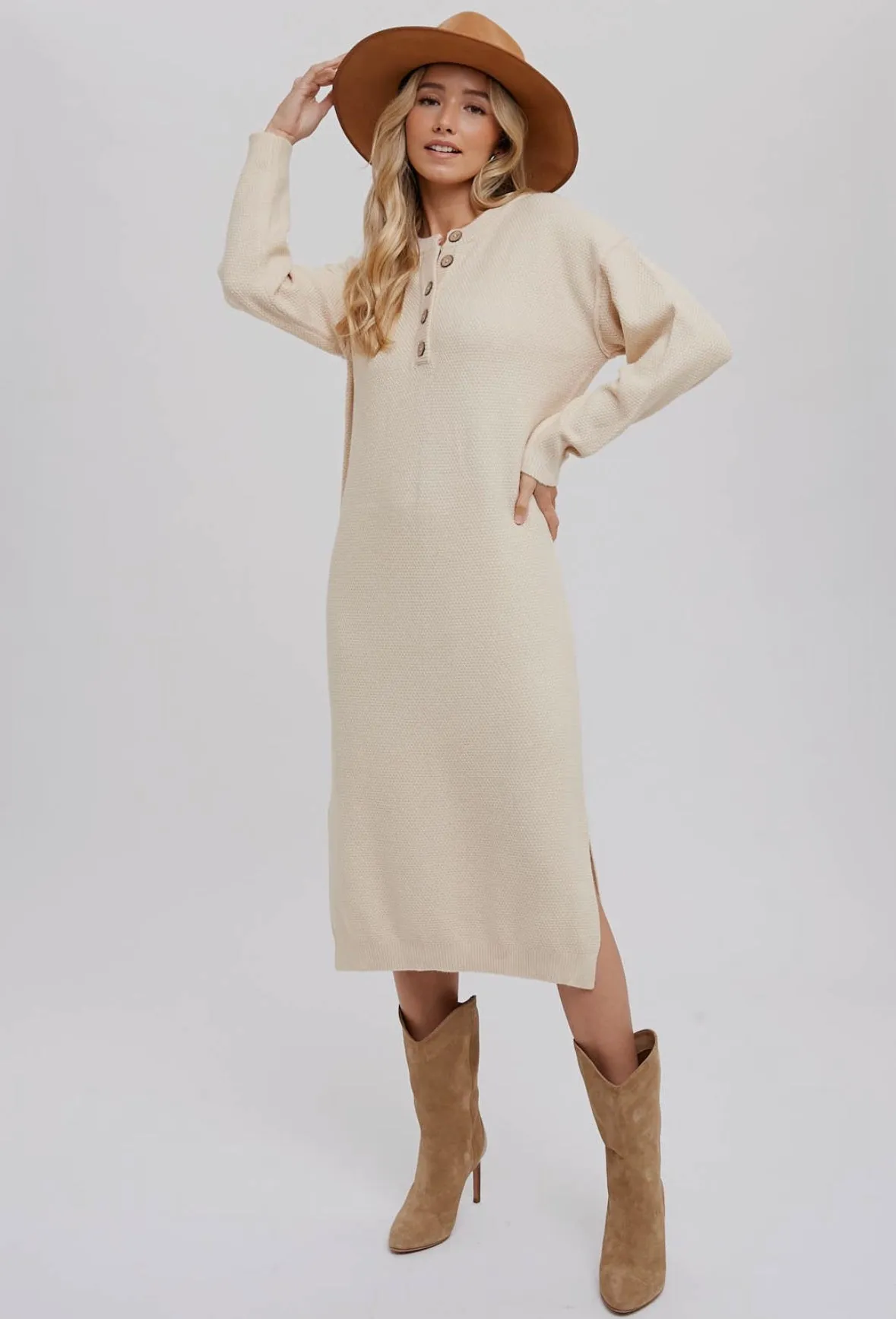 Button front mindi dress