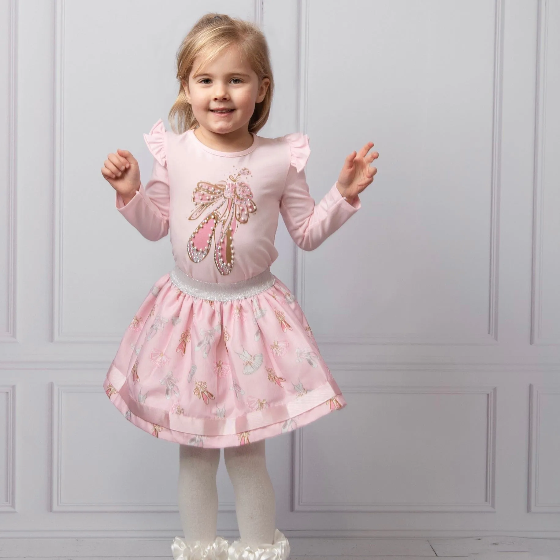 CARAMELO KIDS - Ballet Pump Skirt Set - Pink