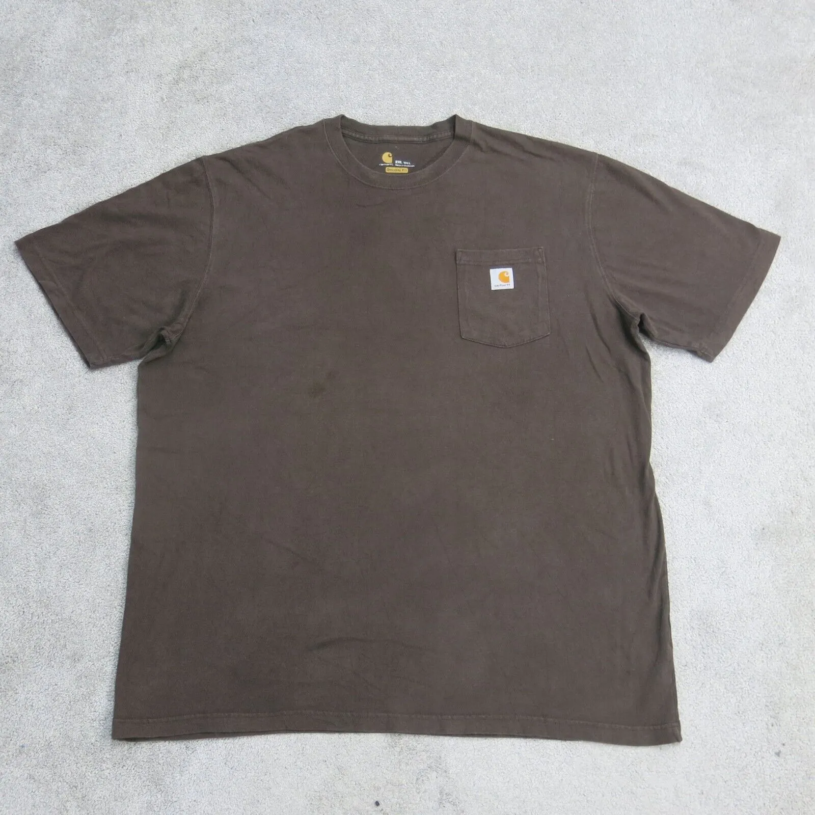 Carhartt Shirt Mens 2XL Brown Short Sleeve Crew Neck Tee Original Fit Casual