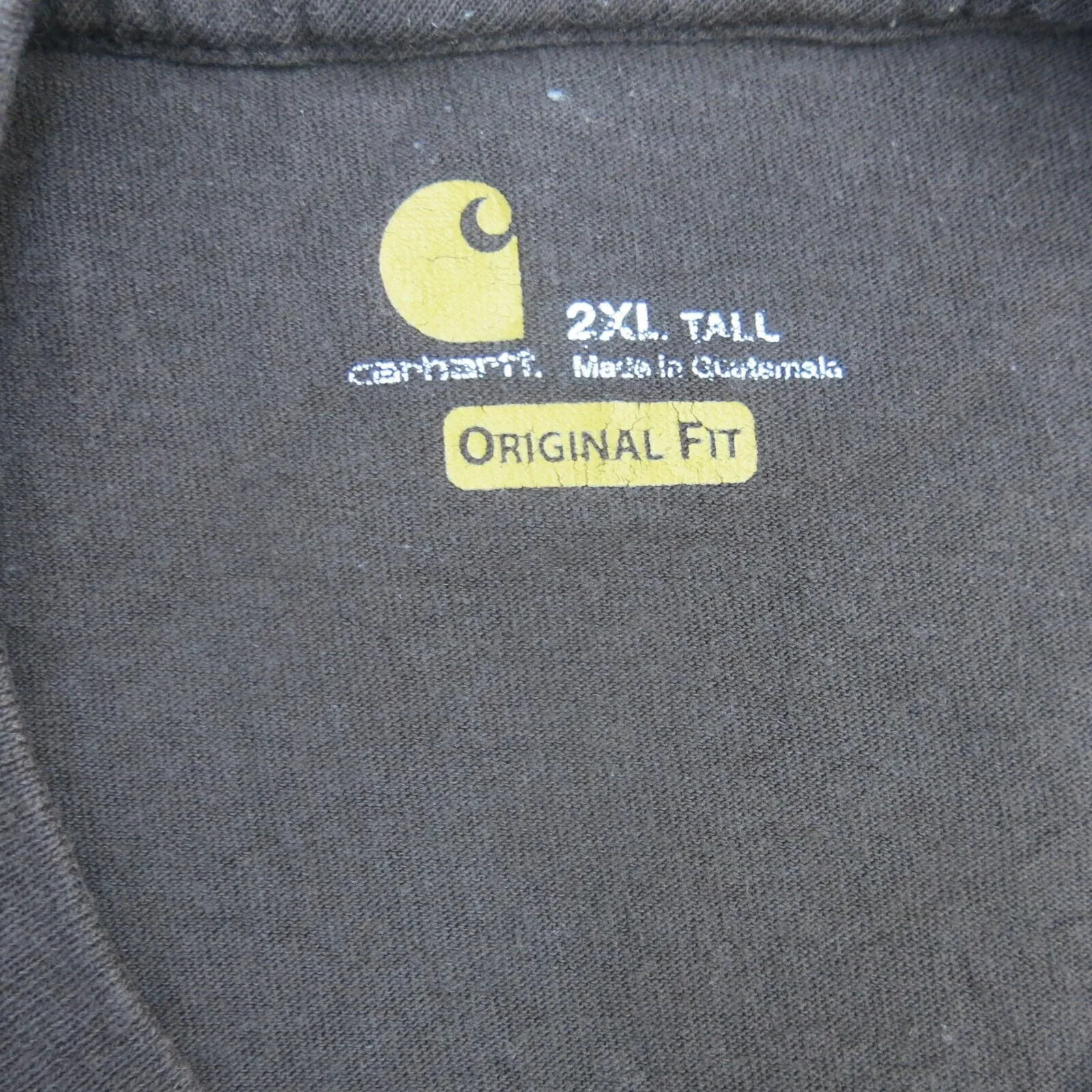 Carhartt Shirt Mens 2XL Brown Short Sleeve Crew Neck Tee Original Fit Casual