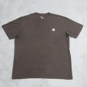 Carhartt Shirt Mens 2XL Brown Short Sleeve Crew Neck Tee Original Fit Casual