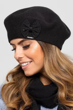 Chic Winter Bow Beret