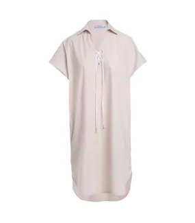 Chloe Lace-up Tunic Beige/White Stripes