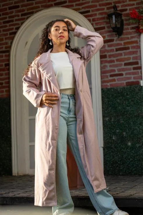 Classic Tweed Wool Wide Collar Coat