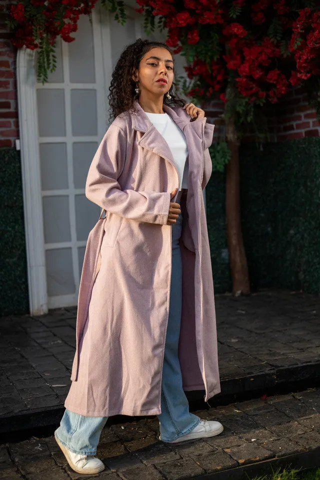 Classic Tweed Wool Wide Collar Coat