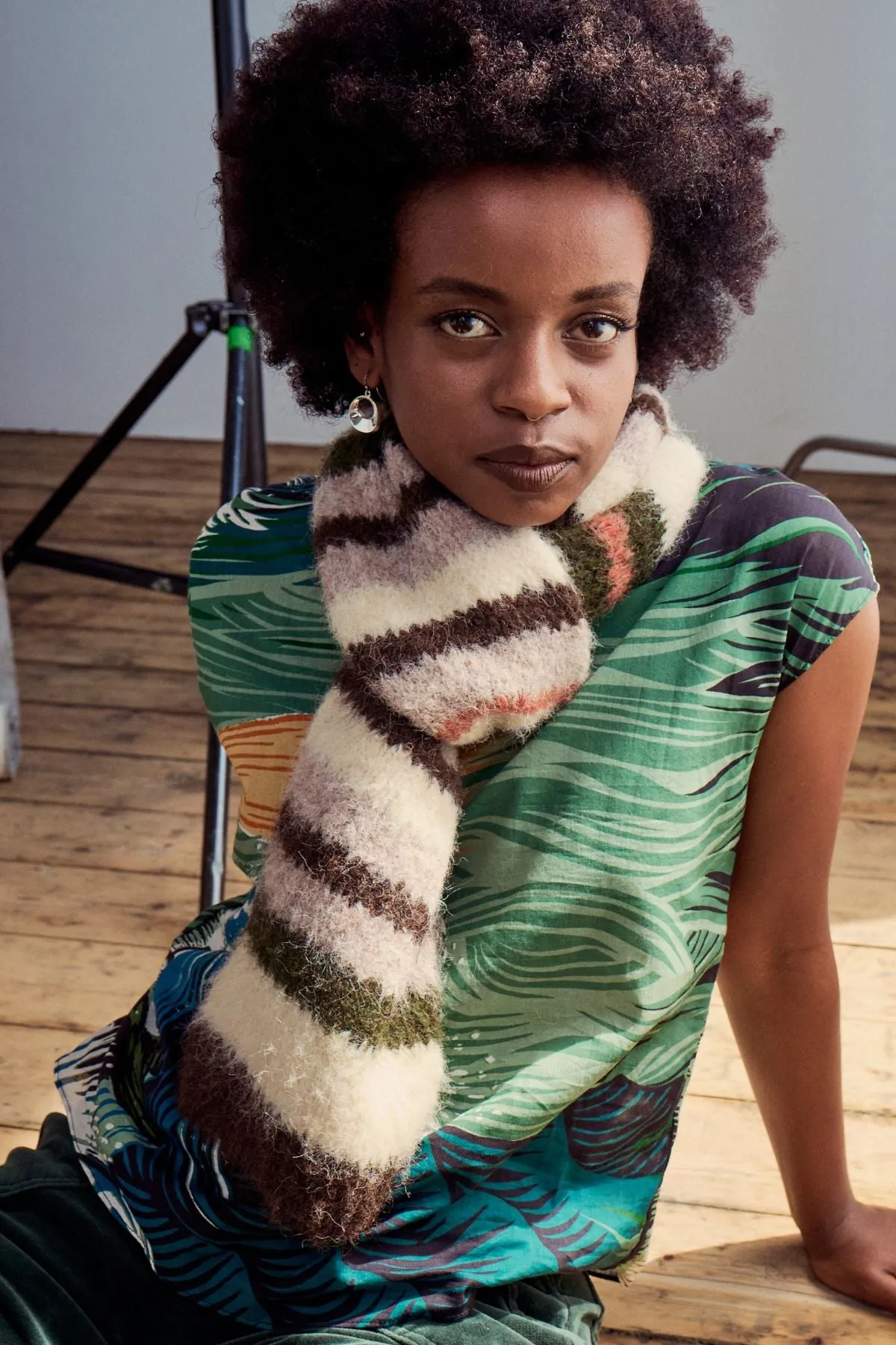 Colorado Knit Scarf Earth in Mohair